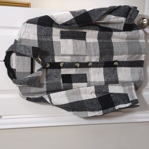 Black and Gray Thick Flannel Shirt/Jacket 2XL